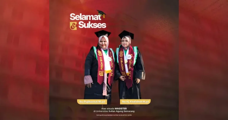 Dua Guru MI Al-Syairiyah Plumbon Raih Gelar Magister Pendidikan di Unissula Semarang